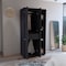 Tuhome Misuri Wardrobe Armoire with Double Door. Drawer. Metal Rods. and Open Shelves-Black CLW9089 - alternate 4